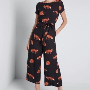 Modcloth "Bold Nation" Jumpsuit in Foxes NWOT